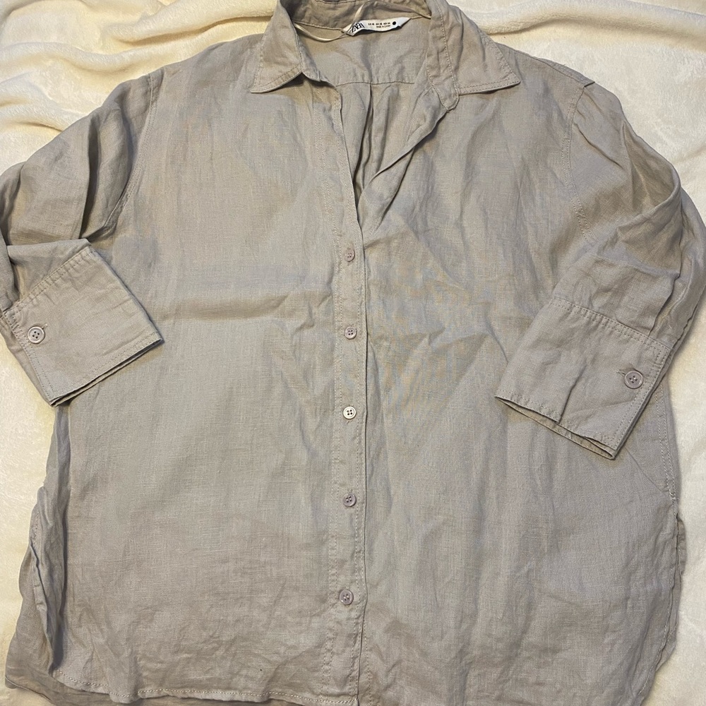 Zara 3 quarter button down